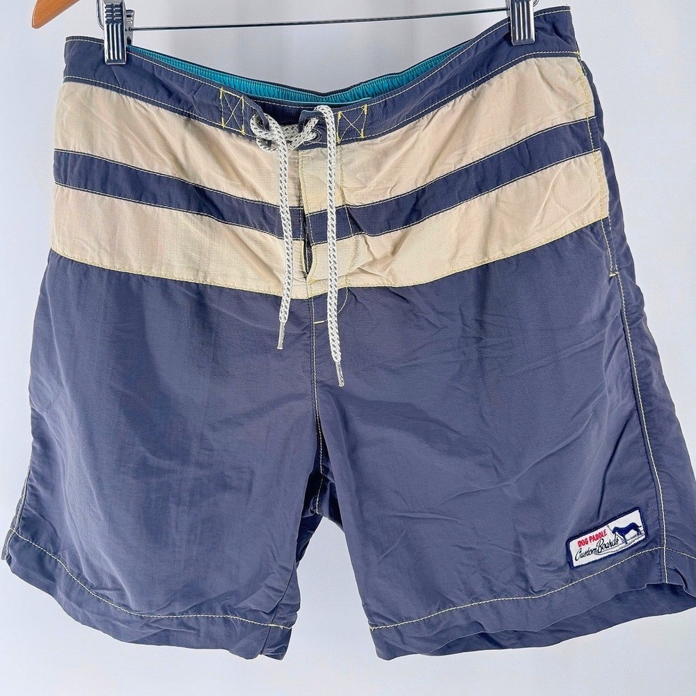 Tommy Bahama Board Shorts Mens Large Blue Striped Dog Paddle Surf Swim Trunks